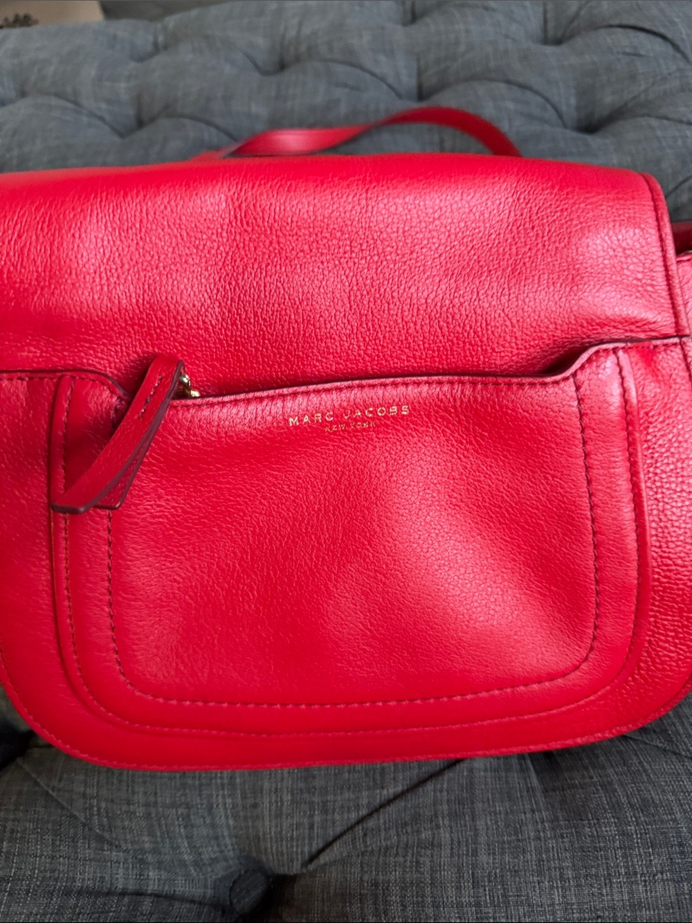 Marc Jacobs Red Leather Crossbody Saddle Bag